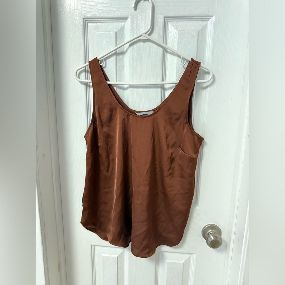 H&M Rich Brown Satin Tank Top